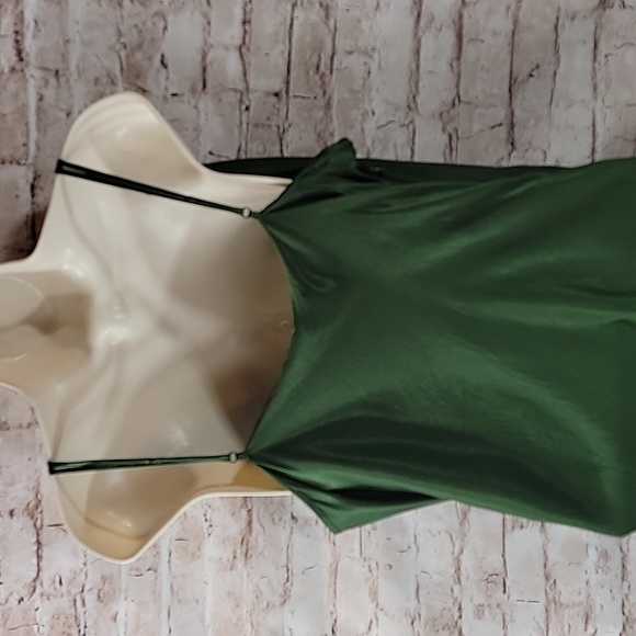 Zara Emerald Green Satin Dress Size XXL - Picture 9 of 13